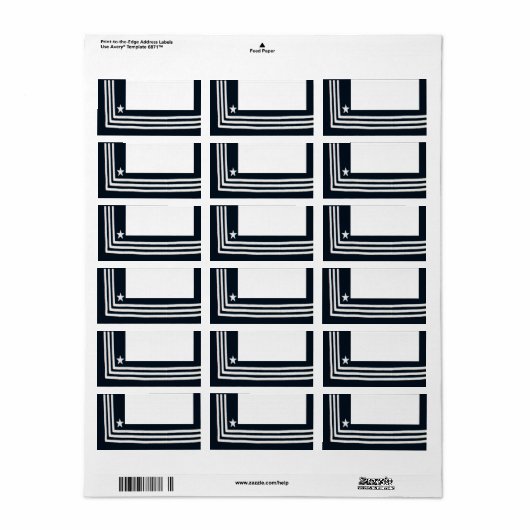 1.25 "x2.75" Mailing Adres Navy Zomerjurk Blauw Etiket (Full Sheet)