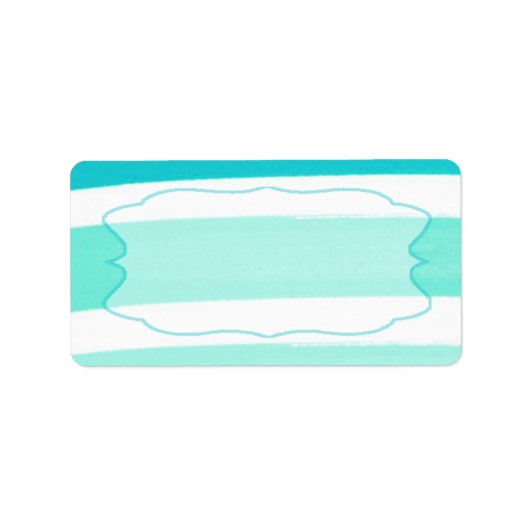 1.25 "x2.75" Mailing Adres Ombre Streep Blauwgroen Etiket (Voorkant)