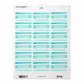 1.25 "x2.75" Mailing Adres Ombre Streep Blauwgroen Etiket (Full Sheet)