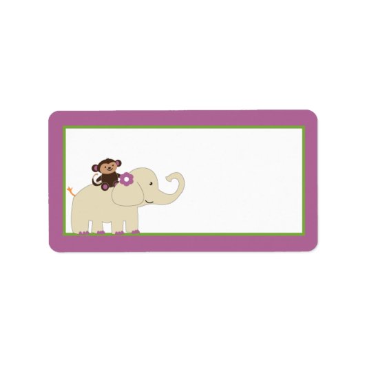 1.25"x2.75" Mailing Adres Paarse Jacana Etiket (Voorkant)