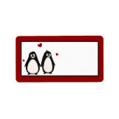 1.25 "x2.75" Mailing Adres Penguin Liefde Paar Etiket (Voorkant)