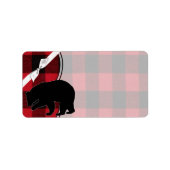 1.25 "x2.75" Mailing Adres Red Buffalo Plaid Beer Etiket (Voorkant)