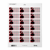 1.25 "x2.75" Mailing Adres Red Buffalo Plaid Beer Etiket (Full Sheet)