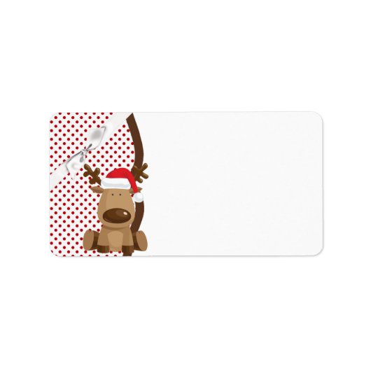1.25 "x2.75" Mailing Adres Rendier Kerstmis XMA Etiket (Voorkant)