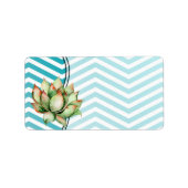 1.25 "x2.75" Mailing Adres Roos Boho Cacti Cactus Etiket (Voorkant)