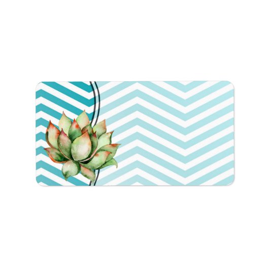 1.25 "x2.75" Mailing Adres Roos Boho Cacti Cactus Etiket (Voorkant)