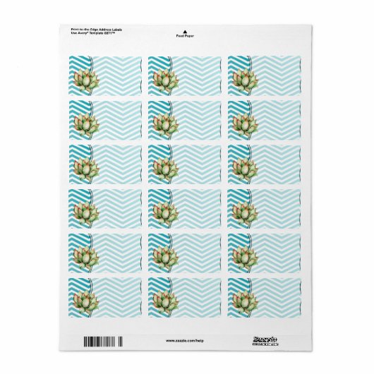 1.25 "x2.75" Mailing Adres Roos Boho Cacti Cactus Etiket (Full Sheet)