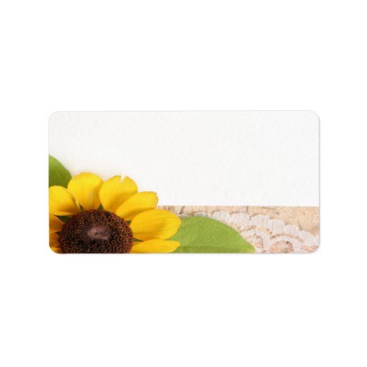 1.25 "x2.75" Mailing Adres Rustieke Zonnebloem Aan Etiket (Voorkant)
