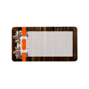 1.25 "x2.75" Mailing Adres Schuur Hout Diamant Etiket