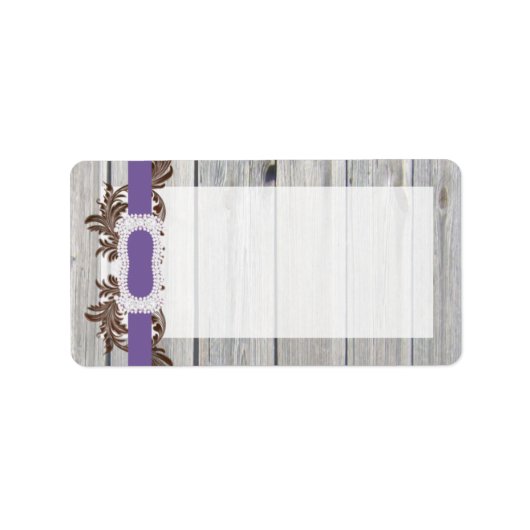 1.25 "x2.75" Mailing Adres Schuur Hout Diamant Etiket (Voorkant)