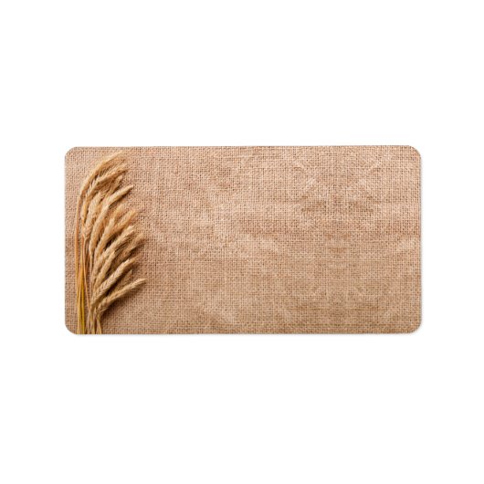 1.25 "x2.75" Mailing Adres Tarwe op Burlap Sack C Etiket (Voorkant)