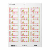 1.25 "x2.75" Mailing Adres Tea Party Roze Pastel Etiket (Full Sheet)