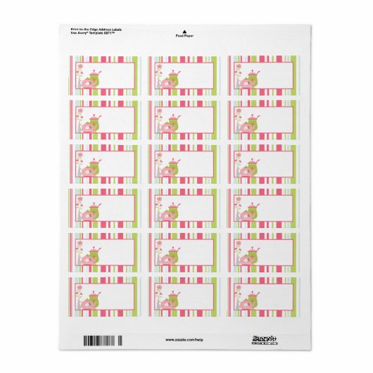 1.25 "x2.75" Mailing Adres Tea Party Roze Pastel Etiket (Full Sheet)