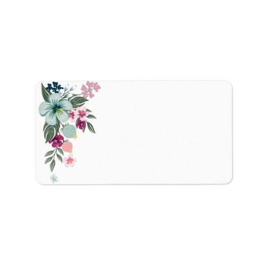 1.25 "x2.75" Mailing Adres Tropische Bloemen op Wh Etiket (Voorkant)