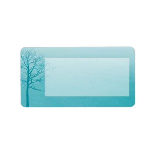 1.25 "x2.75" Mailing Adres Twee winterbomen Sneeuw Etiket (Voorkant)