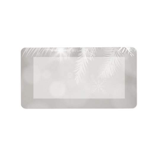 1.25 "x2.75" Mailing Adres Winter White Pine Tree Etiket (Voorkant)