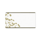 1.25 "x2.75" Mailing Adres Wit Ginkgo Bladeren Etiket (Voorkant)