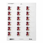 1.25 "x2.75" Mailing Adres Wit Rozen Goud Geome Etiket (Full Sheet)