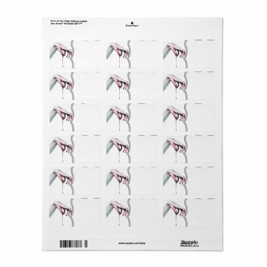 1.25 "x2.75" Mailing Adres zombie bloed druppelvam Etiket (Full Sheet)