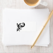 1.25 "x2.75" Mailing Adres Zwart Wit Bloemen Etiket (Insitu)