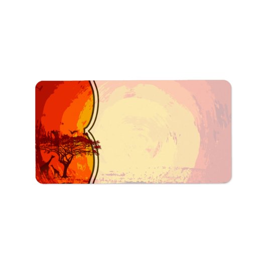1.25 "x2.75" Mailingadres African Safari Giraffe Etiket (Voorkant)