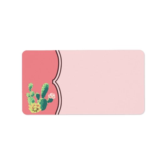 1.25"x2.75"Mailingadres Bohemian Cactus Succul Etiket (Voorkant)