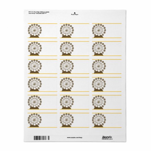 1.25"x2.75"Mailingadres Carnaval Etiket (Full Sheet)