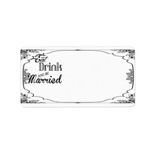 1.25 " x2.75" Mailingadres Eat Drink worden getrou Etiket