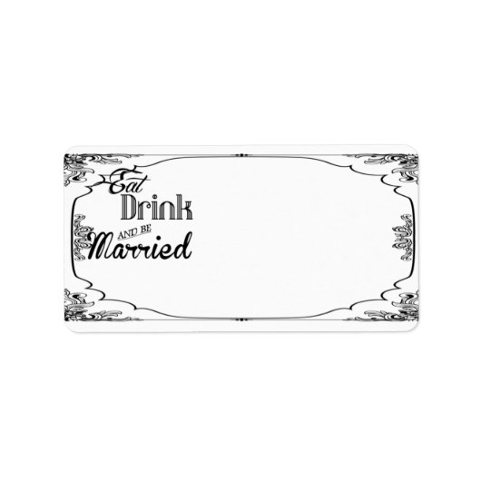 1.25 " x2.75" Mailingadres Eat Drink worden getrou Etiket (Voorkant)