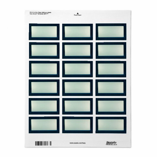1.25 "x2.75" Mailingadres Frosted Glass Mirror Etiket (Full Sheet)