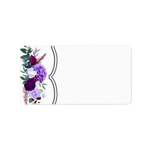 1.25 "x2.75" Mailingadres Lavendel Hibiscus Etiket (Voorkant)