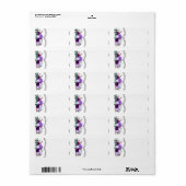 1.25 "x2.75" Mailingadres Lavendel Hibiscus Etiket (Full Sheet)