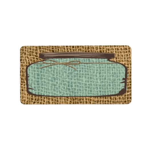1.25 "x2.75" Mailingadres Mason Jar Burlap Count Etiket (Voorkant)