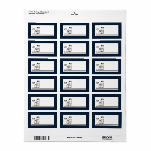 1.25 "x2.75" Mailingadres Mason Jar Country Rust Etiket (Full Sheet)