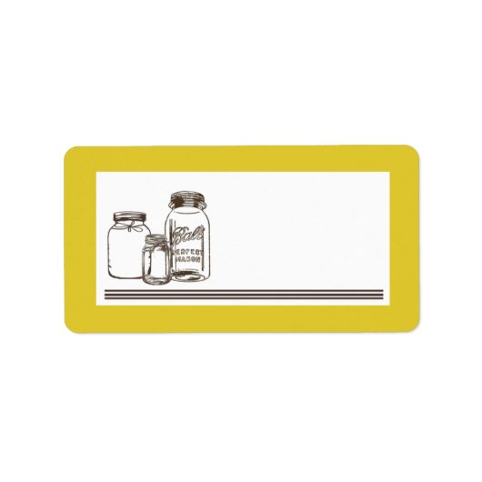 1.25 "x2.75" Mailingadres Mason Jar Country Rust Etiket (Voorkant)