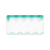 1.25 "x2.75" Mailingadres Ombre Blauwgroen Chevron Etiket (Voorkant)