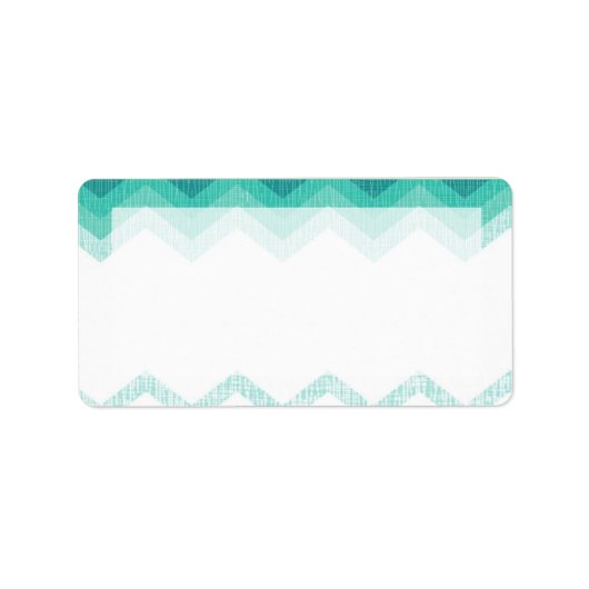 1.25 "x2.75" Mailingadres Ombre Blauwgroen Chevron Etiket (Voorkant)