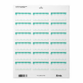 1.25 "x2.75" Mailingadres Ombre Blauwgroen Chevron Etiket (Full Sheet)