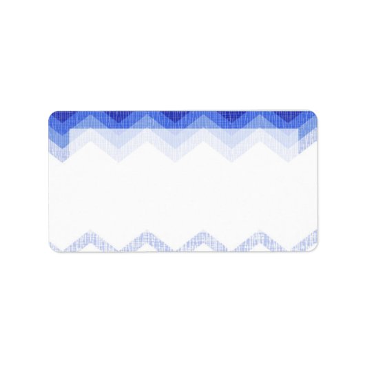 1.25 "x2.75" Mailingadres Ombre Blue Chevron Etiket (Voorkant)