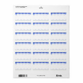 1.25 "x2.75" Mailingadres Ombre Blue Chevron Etiket (Full Sheet)