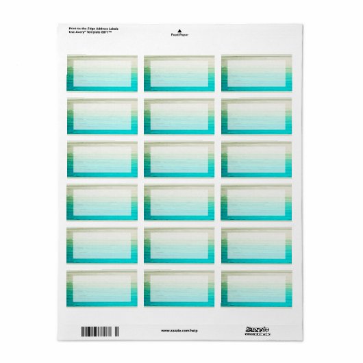 1.25 "x2.75" Mailingadres Ombre Frosting Blue Etiket (Full Sheet)