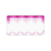 1.25"x2.75"Mailingadres Ombre Roze Chevron Etiket (Voorkant)