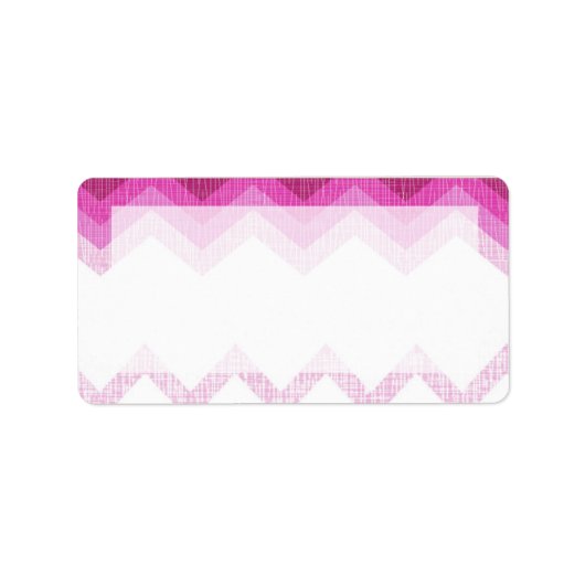1.25"x2.75"Mailingadres Ombre Roze Chevron Etiket (Voorkant)
