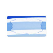 1.25"x2.75"Mailingadres Ombre Streep Blauwe Lijn Etiket (Voorkant)
