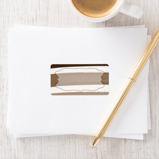 1.25"x2.75"Mailingadres Ombre Streep Bruin Etiket (Insitu)