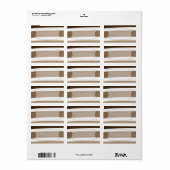 1.25"x2.75"Mailingadres Ombre Streep Bruin Etiket (Full Sheet)
