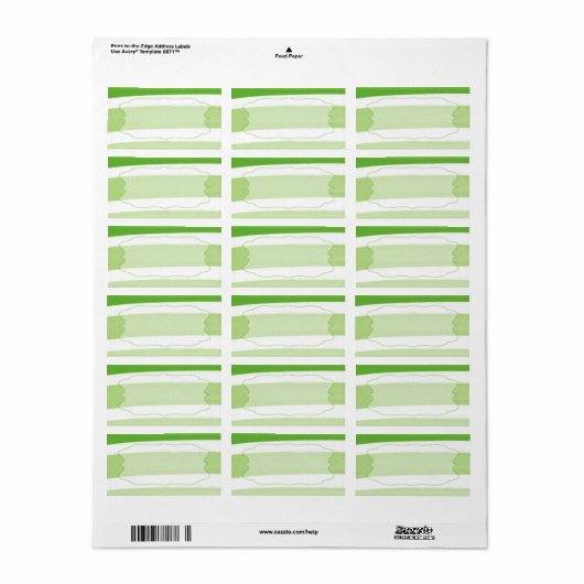 1.25 "x2.75" Mailingadres Ombre Streep Groen Etiket (Full Sheet)