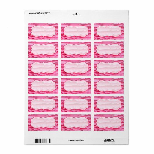 1.25"x2.75"Mailingadres Ombre Streep Roze Fros Etiket (Full Sheet)