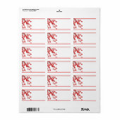 1.25 "x2.75" Mailingadres Red Cherry Blossom Etiket (Full Sheet)