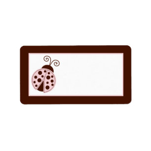 1.25 "x2.75" Mailingadres Roze lieveheersbeestje Etiket